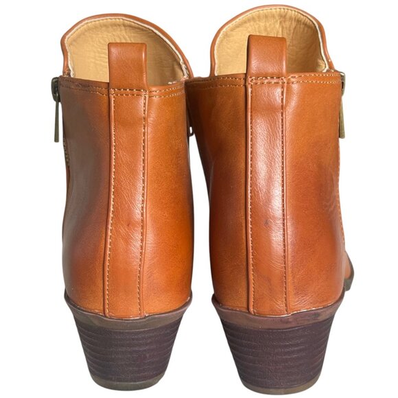 Two-Tone Dual-Zip High Ankle Boot | Women’s Size 44 (US 10–10.5) Leather Booties - Picture 4 of 7